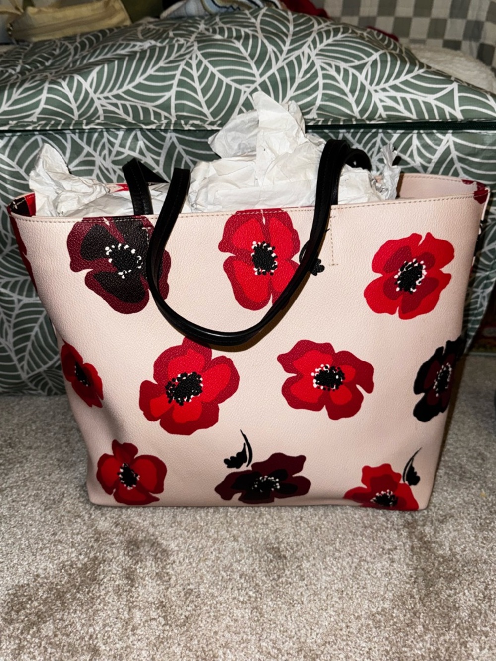 Kate Spade NY Hyde Lane Poppies Riley Tote in the "Rose Dew Multi" colorway - Picture 2 of 2